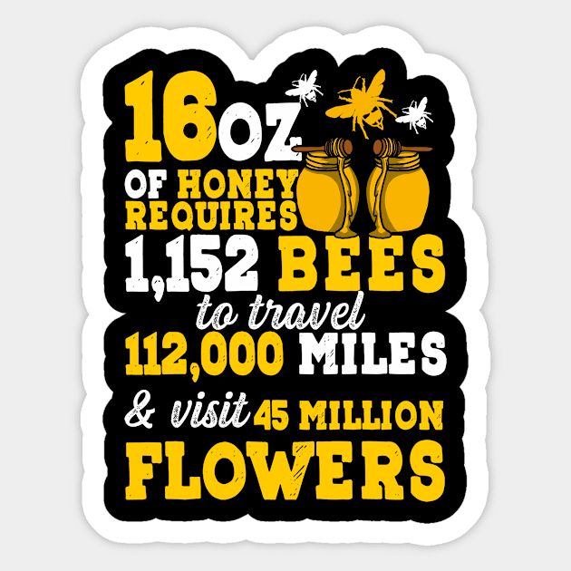 Honey Requires Bees Bees Honeybees Beekeeper Sticker by Print-Dinner